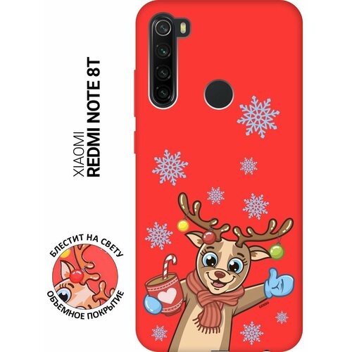 Силиконовая чехол-накладка Silky Touch для Xiaomi Redmi Note 8T с принтом Christmas Deer красная силиконовая чехол накладка silky touch для xiaomi redmi 7a с принтом christmas deer красная