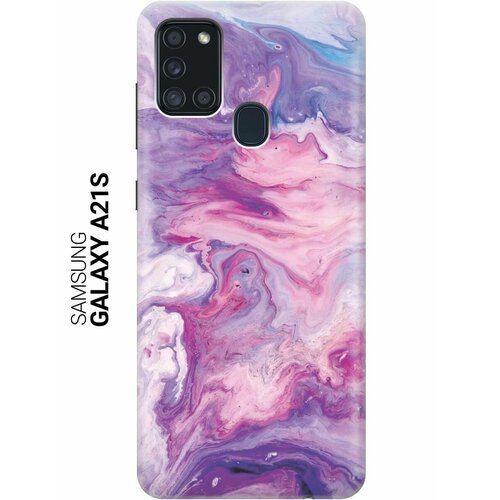 Ультратонкий силиконовый чехол-накладка ClearView для Samsung Galaxy A21s с принтом Purple Marble ультратонкий силиконовый чехол накладка clearview для samsung galaxy a01 core с принтом purple marble