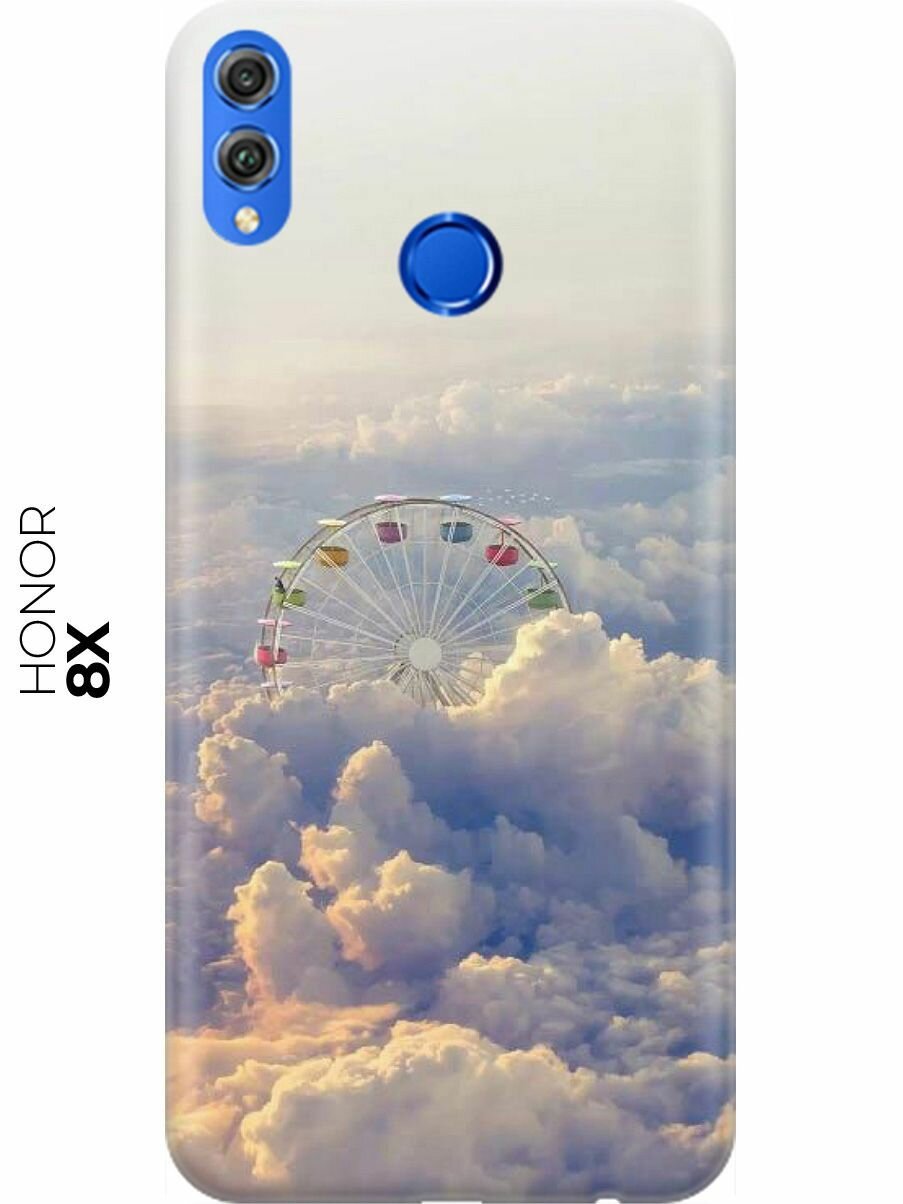 Накладка Transparent для Honor 8X с принтом "Колесо обозрения в облаках"