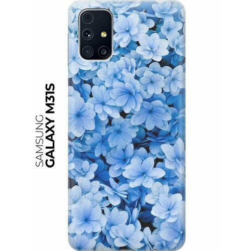 RE: PA Накладка Transparent для Samsung Galaxy M31S с принтом Голубые цветочки re pa накладка transparent для samsung galaxy s10 с принтом голубые цветочки