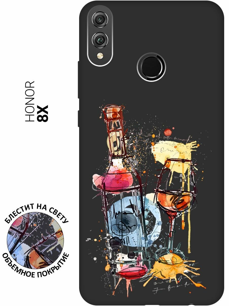 Ультратонкая защитная накладка для Huawei Honor 8X с принтом "Акварельное вино"