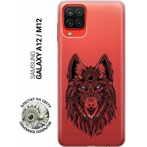 Ультратонкий силиконовый чехол-накладка ClearView для Samsung Galaxy A12 с 3D принтом Grand Wolf ультратонкий силиконовый чехол накладка для samsung galaxy a71 с 3d принтом grand wolf