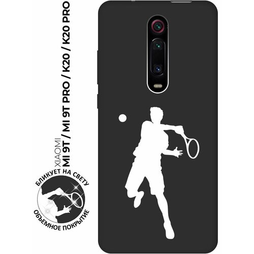 Матовый чехол Tennis W для Xiaomi Mi 9T / Mi 9T Pro / K20 / K20 Pro / Сяоми Ми 9Т / Ми 9Т Про с 3D эффектом черный