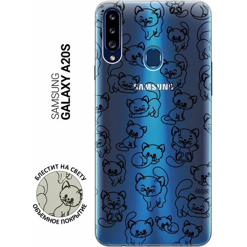 Ультратонкий силиконовый чехол-накладка для Samsung Galaxy A20s с 3D принтом Cute Kitties ультратонкий силиконовый чехол накладка для samsung galaxy s10e с 3d принтом cute kitties