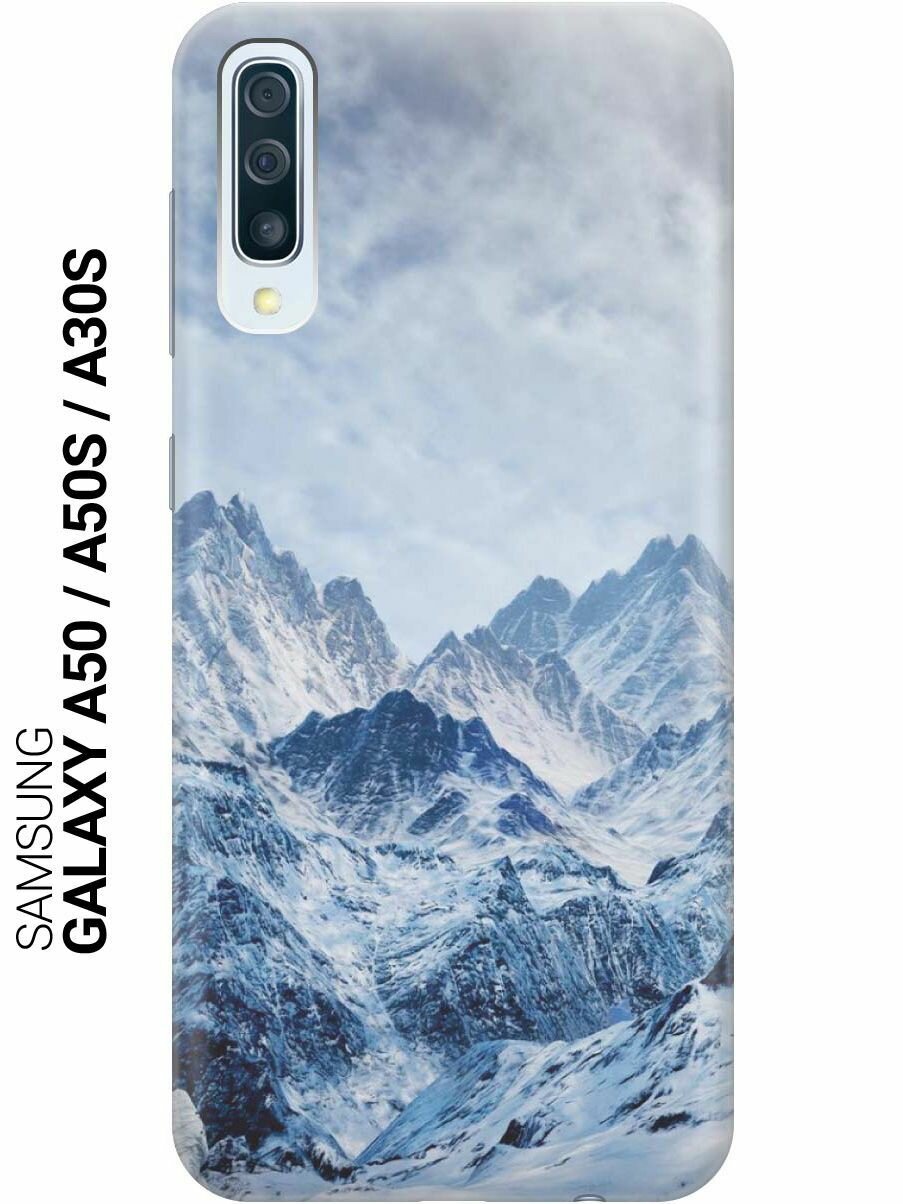 Ультратонкий силиконовый чехол-накладка для Samsung Galaxy A50, A50s, A30s с принтом "Снежные горы"
