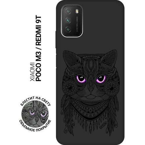 Ультратонкая защитная накладка Soft Touch для Xiaomi Poco M3 с принтом Grand Cat черная ультратонкая защитная накладка soft touch для xiaomi poco m3 с принтом grand wolf черная