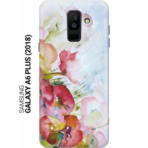 GOSSO Ультратонкий силиконовый чехол-накладка для Samsung Galaxy A6 Plus (2018) с принтом Акварельные цветы gosso ультратонкий силиконовый чехол накладка для samsung galaxy a6 plus 2018 с принтом оранжевые цветы