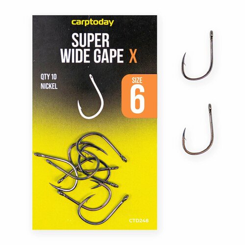 Крючки карповые Carptoday Super Wide Gape Nickel X Размер №2