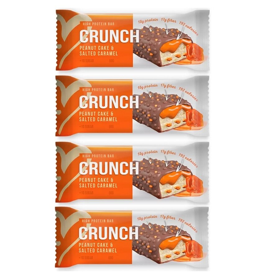 BootyBar Протеиновый батончик Crunch 4 шт 60 гр (BootyBar) Арахисовый пирог с соленой карамелью