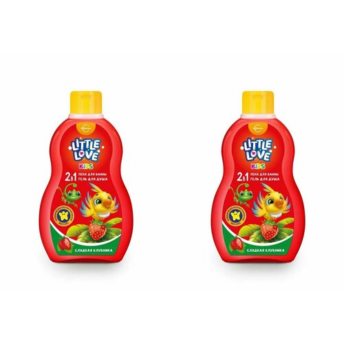 Little love Детская пена для ванны гель для душа 2 в 1 сладкая клубника 400 мл 2 шт 711₽