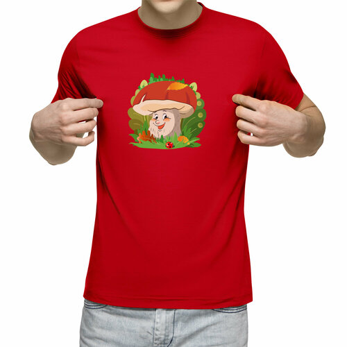 Футболка Us Basic, размер M, красный мужская футболка гриб в сомбреро с маракасами танцующий гриб xl красный