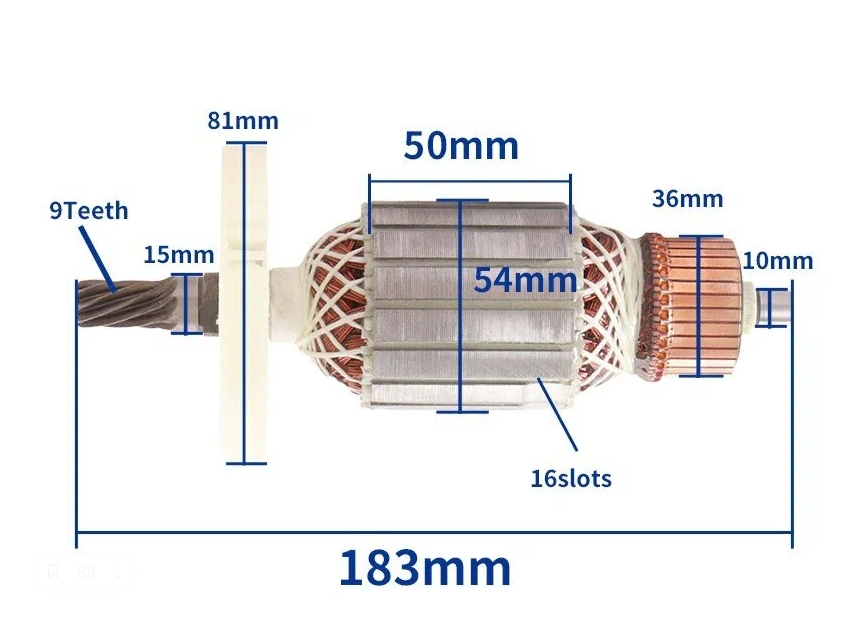 Якорь (ротор) для торцовочной пилы MAKITA LS1040 (DongСheng)