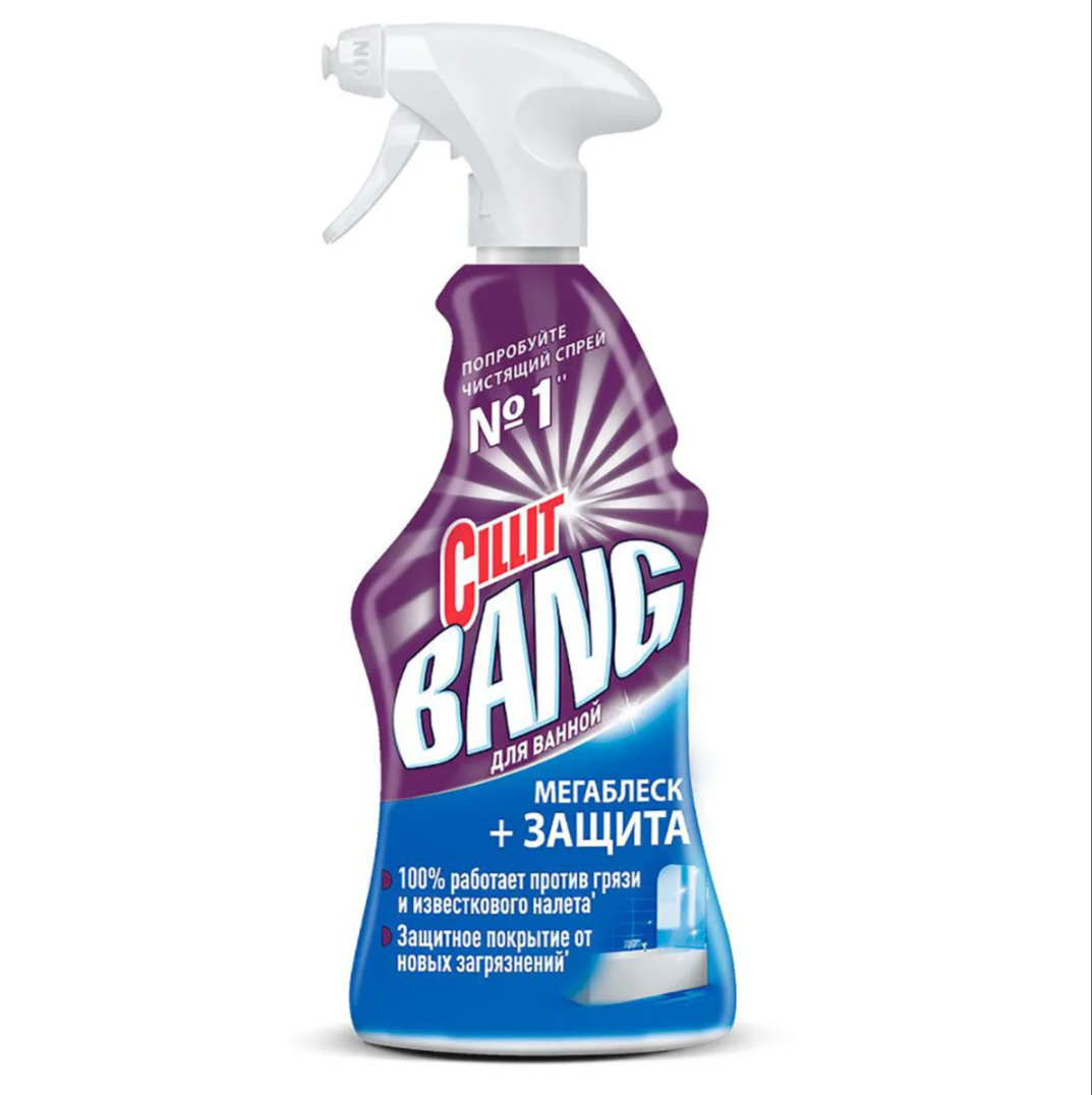 Cillit Bang Чистящее средство спрей для уборки ванной и кухни против налета Мегаблеск + защита 750 мл