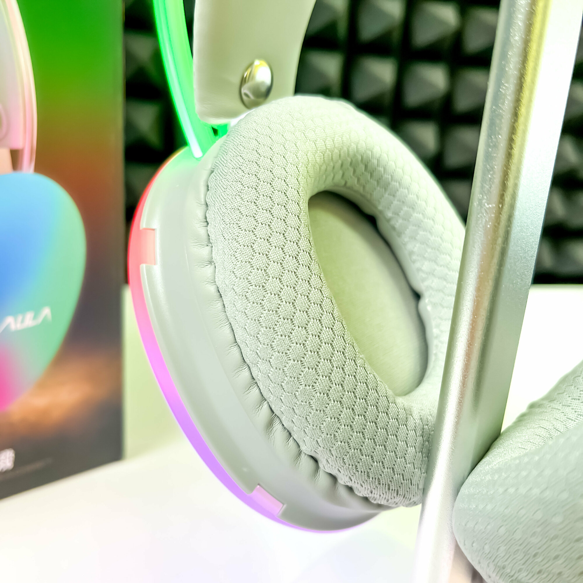 Игровая гарнитура AULA USB S505 с микрофоном для ПК, радужная RGB-подсветка — фото 3