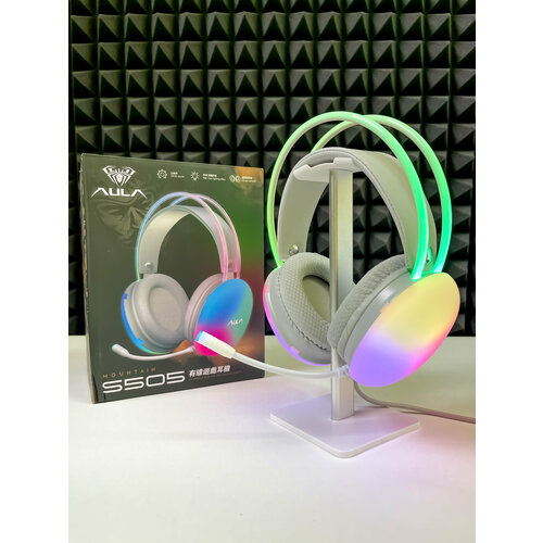 Игровая гарнитура AULA USB S505 с микрофоном для ПК радужная RGB-подсветка 3890₽
