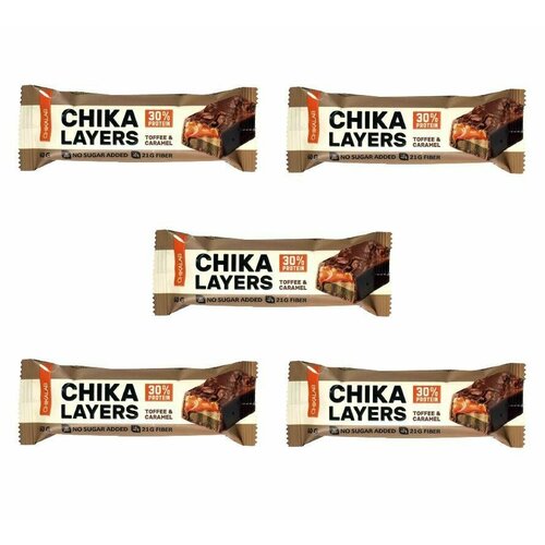 фото Протеиновый батончик chikalab chika layers (5ти слойный) соленая карамель и арахис, 5 шт