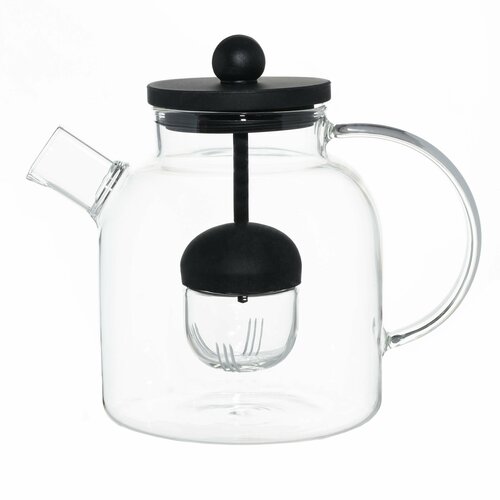 (W)Чайник заварочный, 1,3 л, стекло Б/силикон, Comfort