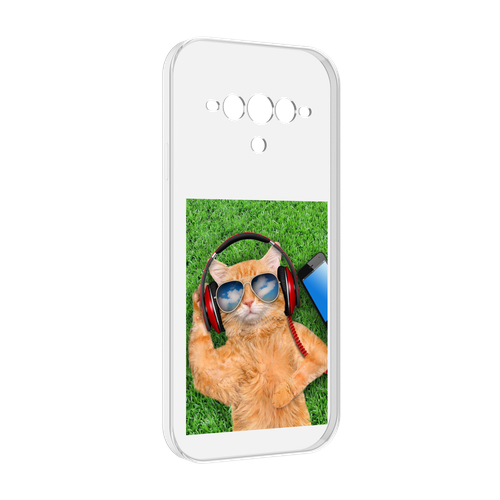 Чехол MyPads Кот-кайфарик для Doogee V30 задняя-панель-накладка-бампер чехол mypads важный кот для doogee v30 задняя панель накладка бампер