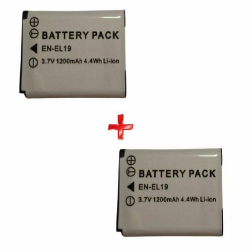 2 Аккумулятора EN-EL19 для фотокамеры Nikon en el19 enel19 battery and charger for nikon coolpix s32 s33 s100 s2500 s2750 s3100 s3200 s3300 s3400 s3500 s4100