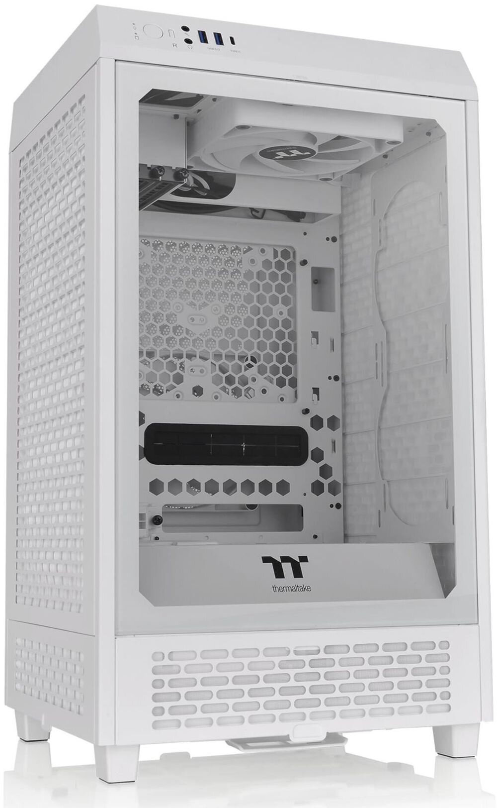 Корпус Thermaltake The Tower 200 белый без БП miniITX 11x120mm 5x140mm 2xUSB3.0 1xUSB3.1 audio bott