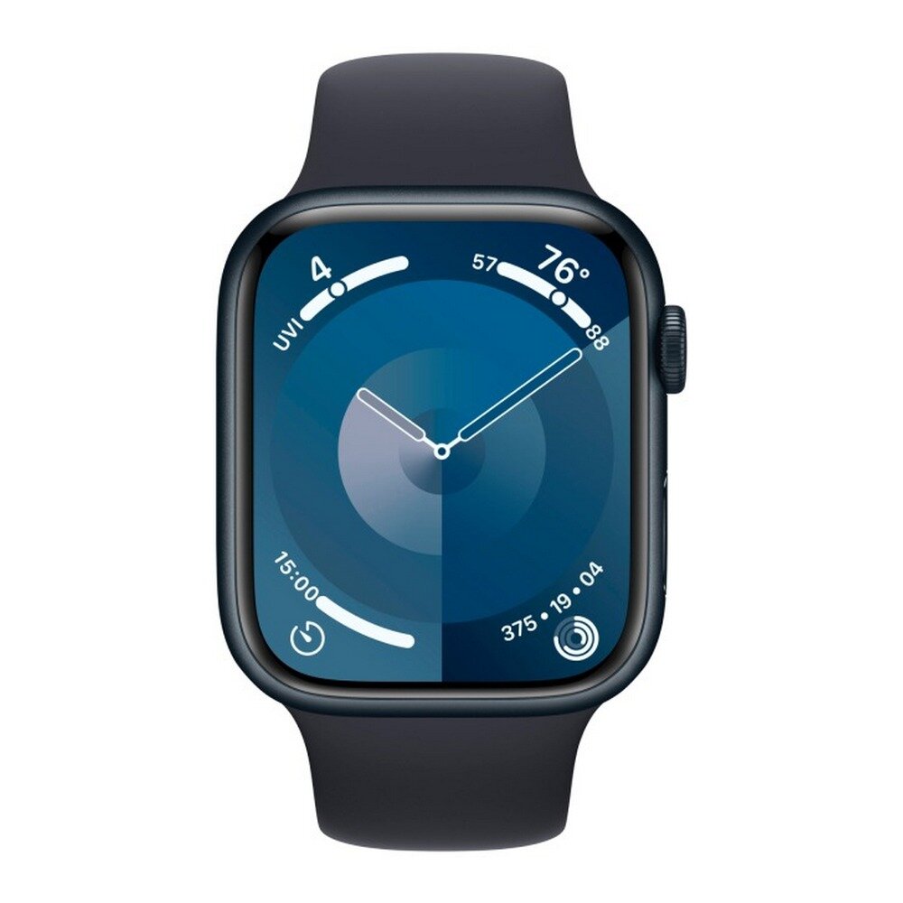 Смарт-часы Apple Watch Series 9, 41 мм, корпус из алюминия цвета тёмная ночь , спортивный ремешок цвета тёмная ночь , размер S/M, (MR8W3ZP/A) - фотография № 6
