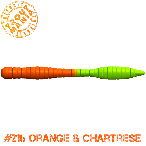 TM Fat Worm 3 -216 Orange&Chartrese (Cheese)