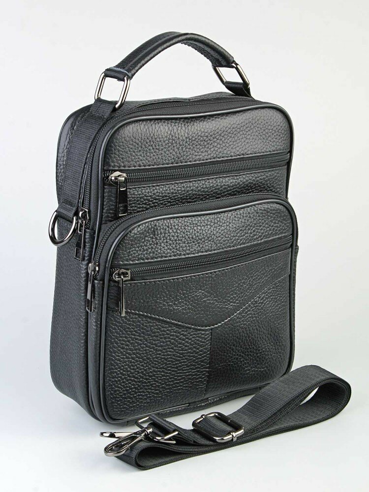 Сумка барсетка Skin Мужская сумка, барсетка, фактура гладкая, black 46