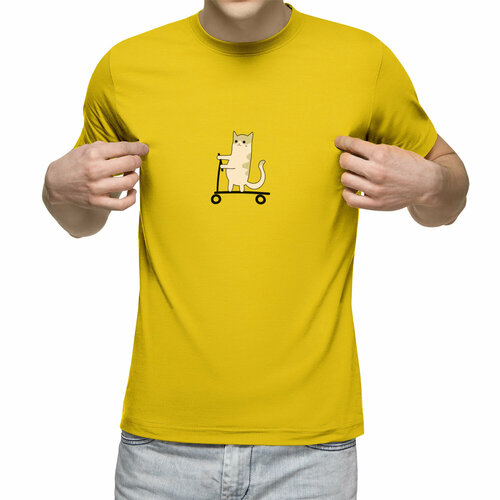 Футболка Us Basic, размер 2XL, желтый мужская футболка милый котик 2xl темно синий