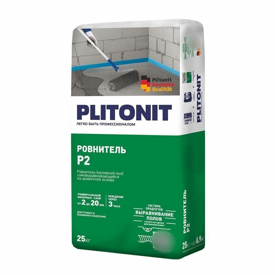 фото Ровнитель (наливной пол) универсальный P2 самовыравнивающийся 25 кг