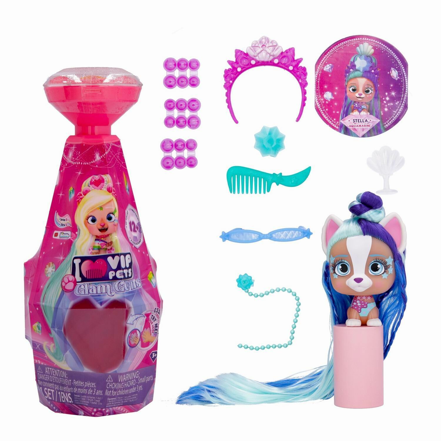 Фигурка IMC Toys VIP Pets GLAM GEMS Модные щенки Stella 715684/714342