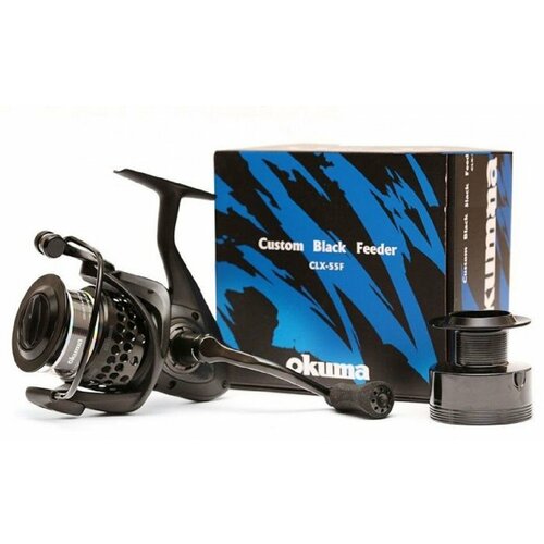 катушка рыболовная okuma custom black feeder 55f Катушка Okuma Custom Black Feeder 55F