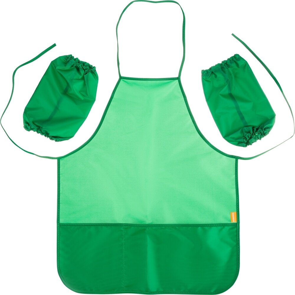 Фартук с нарукавниками №1 School Зеленый, 535х445 мм, 2 кармана