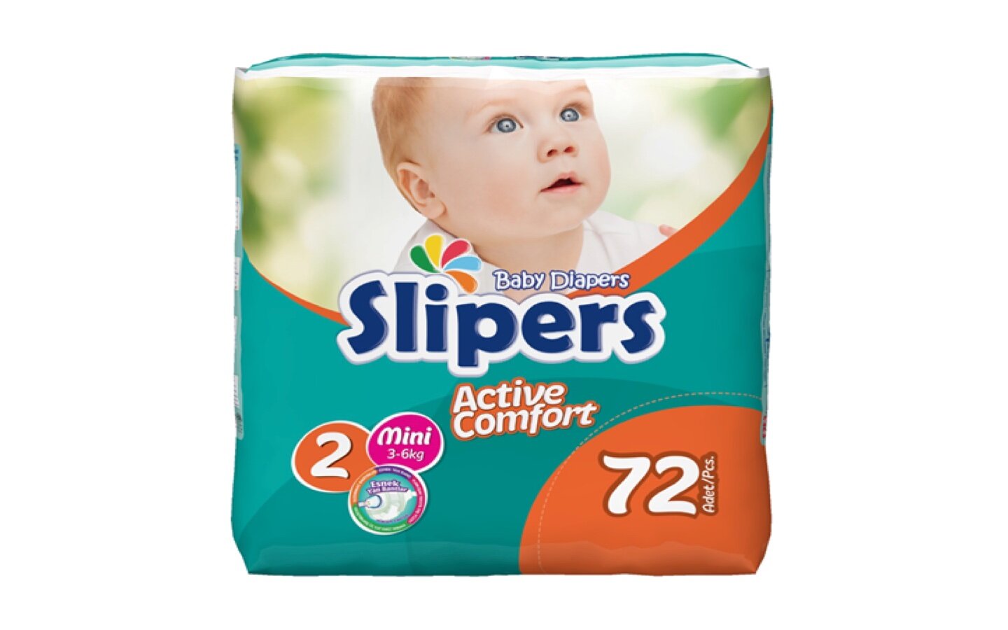 Подгузники детские Slipers №2 MINI SIZE (3-6 кг) 72 шт