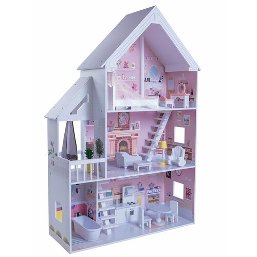 фото Кукольный дом paremo деревянный, стейси авенью, с мебелью, 15 предметов