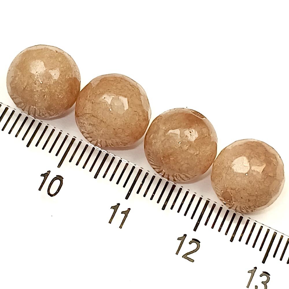 Натуральная бусина Агат бежевый 0010568 шарик граненый 10 мм, цена за 10 шт.
