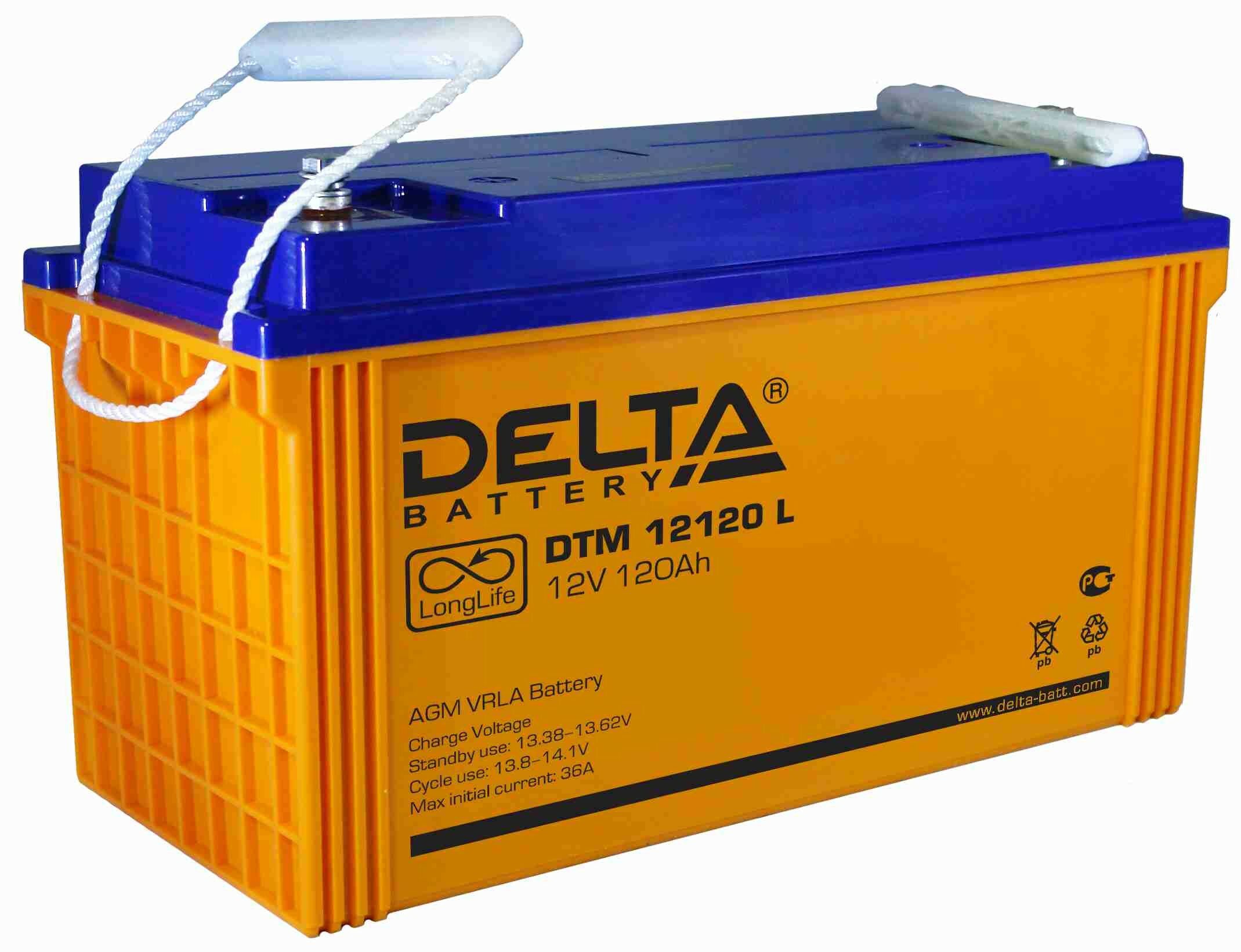 Аккумуляторная батарея DELTA Battery DTM 12120 L 12В 120 А·ч