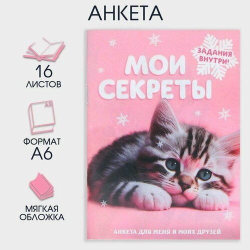 Анкета А6, 16 л «Мои секреты»