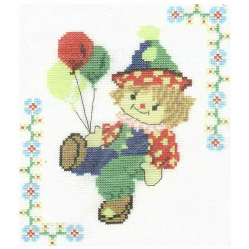 Набор для вышивания крестом машенька Мультяшки. Клоун, 22*27см