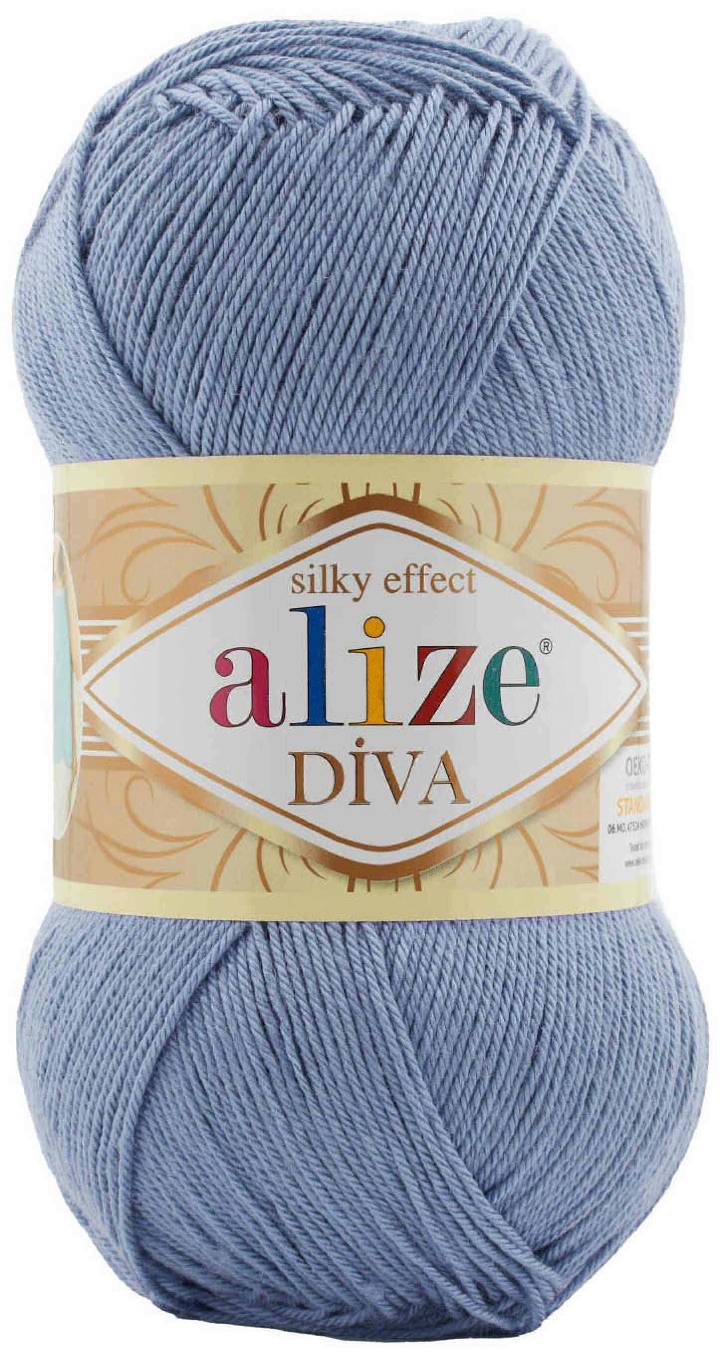 Пряжа Alize Diva светлый джинс (303), 100%микрофибра, 350м, 100г, 1шт