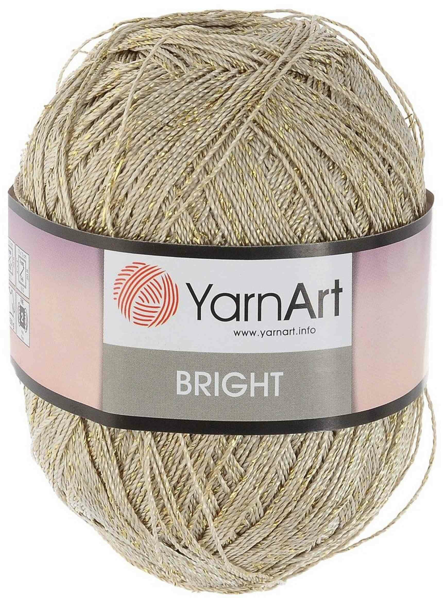 Пряжа Yarnart Bright светло-бежевый (101), 80%полиамид/20%металлик, 340м, 90г, 1шт