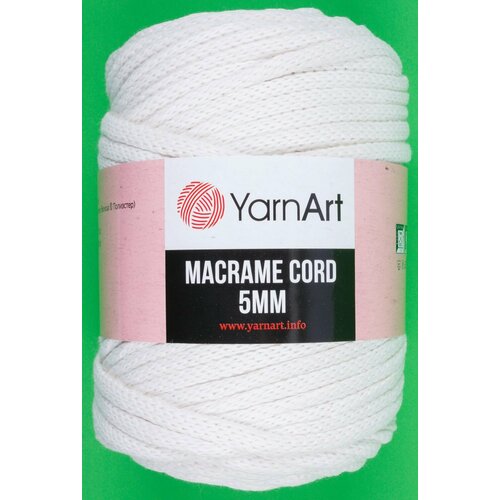 Пряжа YarnArt Macrame cord 5mm экрю (752), 60%хлопок/40%полиэстер/вискоза, 85м, 500г, 2шт