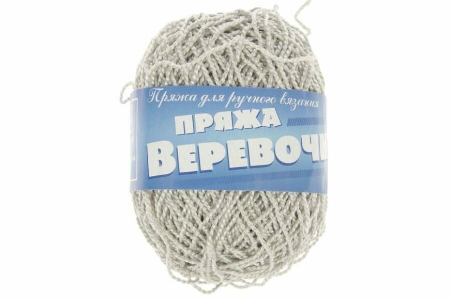 Пряжа Пехорка Веревочная стальной(18), 100%полиэфир 130м, 50г, 1шт