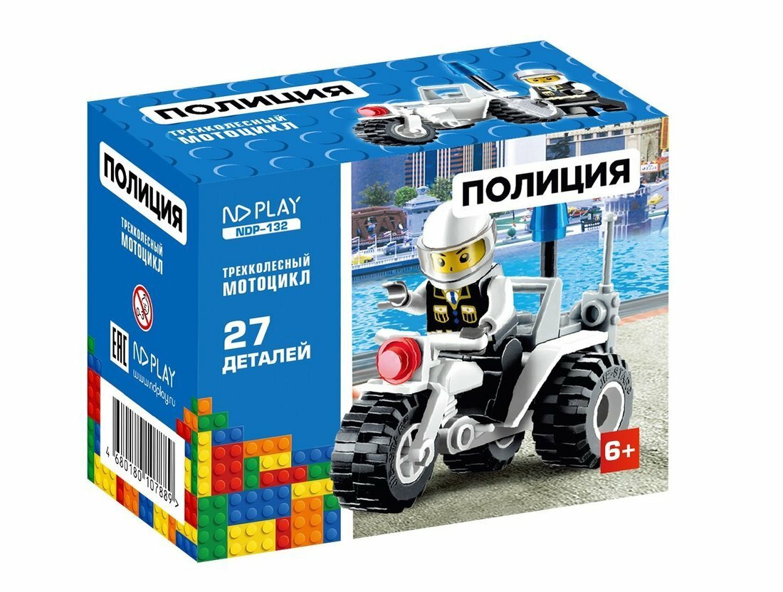 фото КонструкторТрехколесный мотоцикл, 27 деталей ND PLAY NDP-132