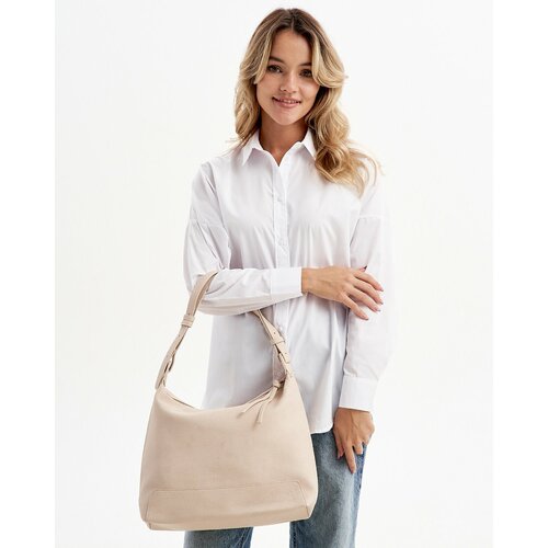 фото Сумка шоппер jane's story, фактура зернистая, бежевый