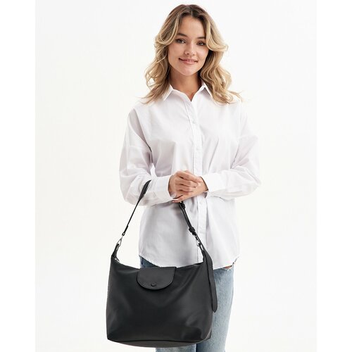 фото Сумка шоппер jane's story, фактура зернистая, черный