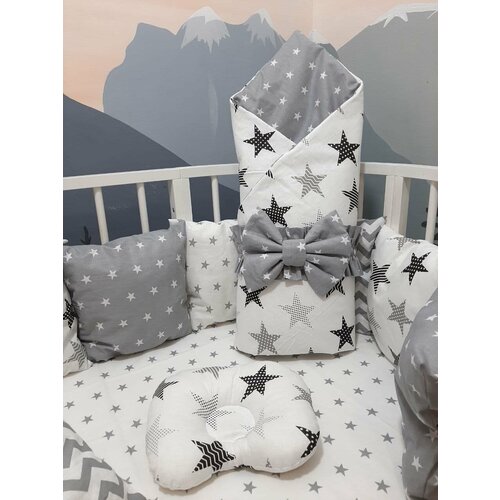 фото Конверт - одеяло для новорожденных mamdis бело-серый mam.dis