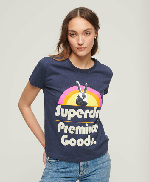 Футболка Superdry, размер 6, синий