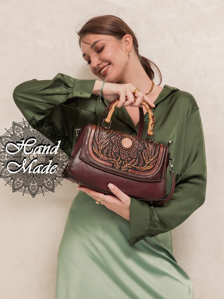 фото Сумка ручной работа винтажная из кожи