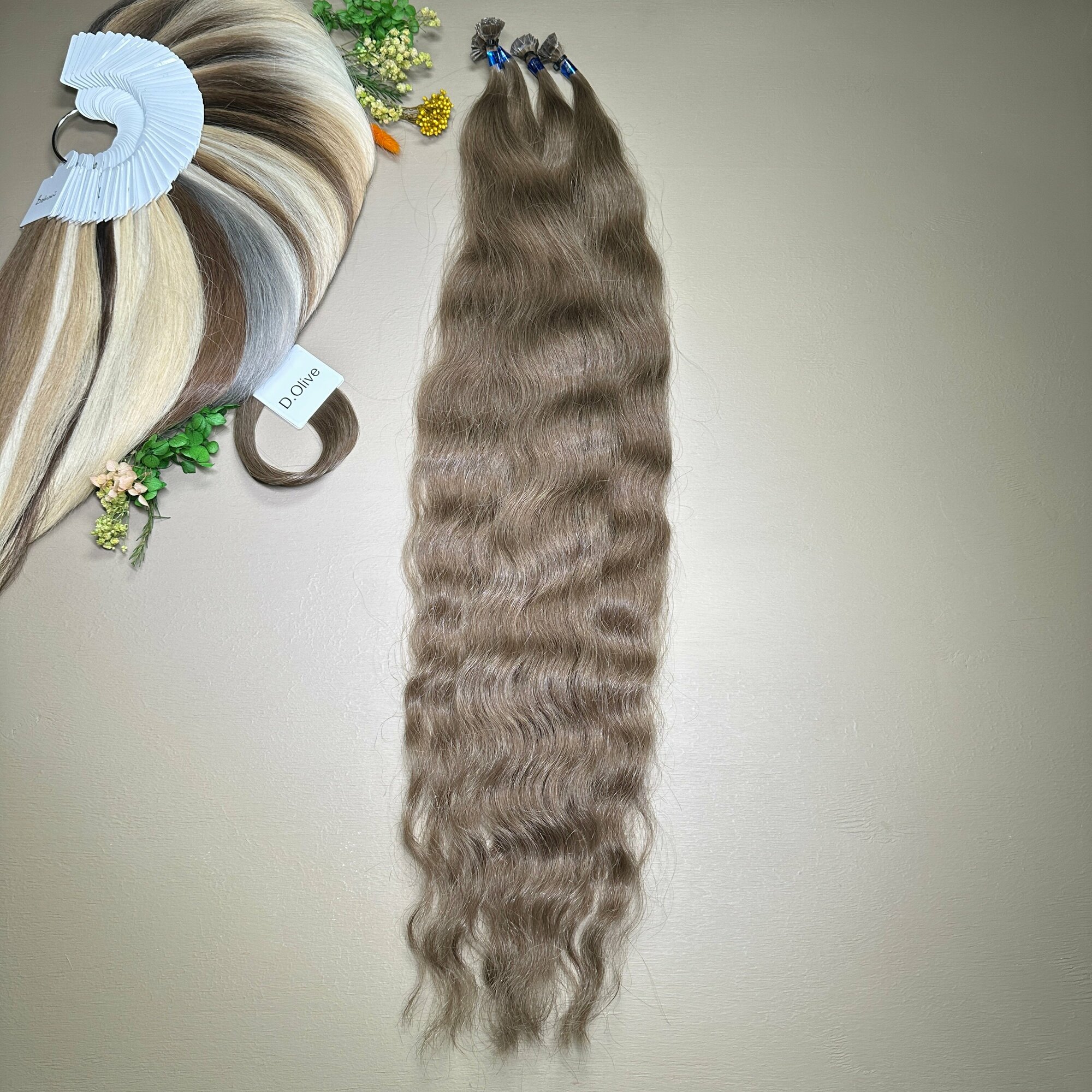Волосы кудри славянские Belli Capelli на классической капсуле 60-65см №D. OLIVE (25 капсул)
