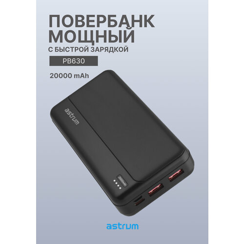 Зарядка для телефона usb type-c портативная повербанк 20000